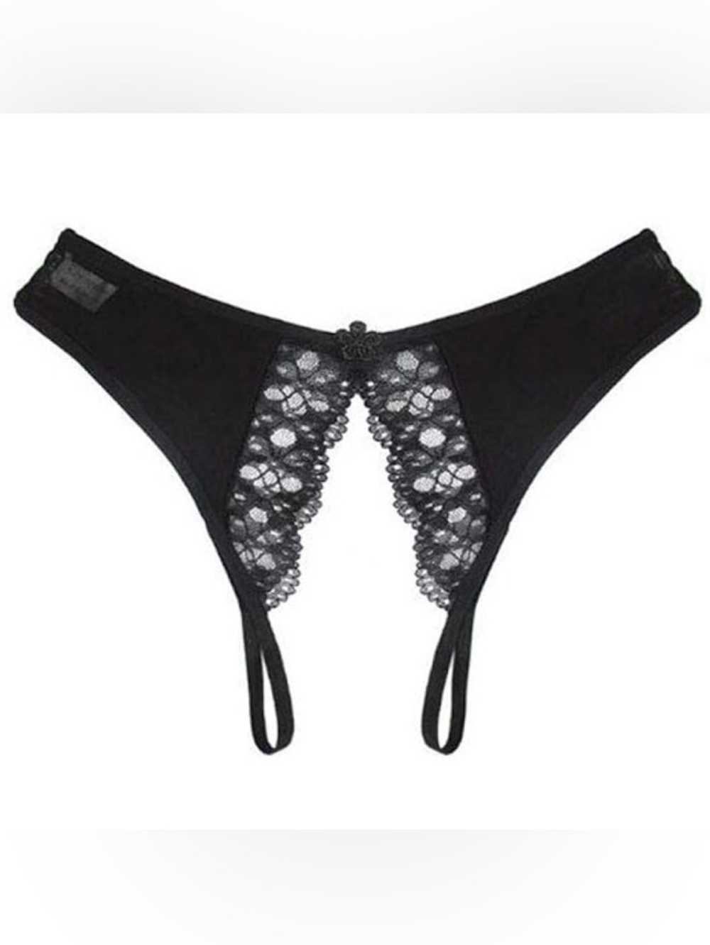 NEW! Black Lace Crotchless Panties/Thong